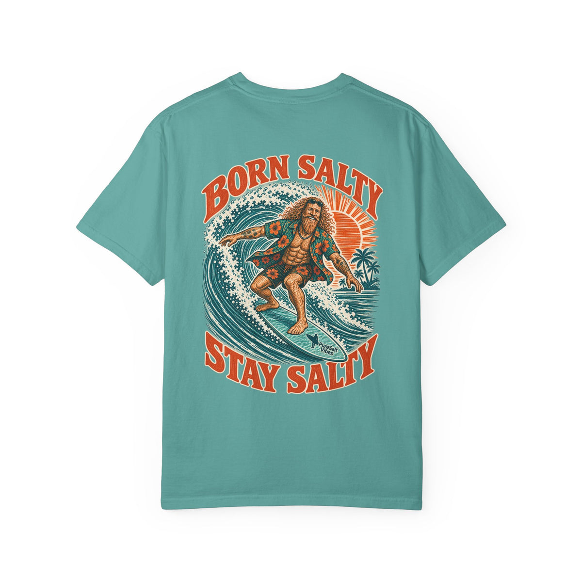 Born Salty Surf T-Shirt — "Born Salty Stay Salty" Vintage Surf Tee
