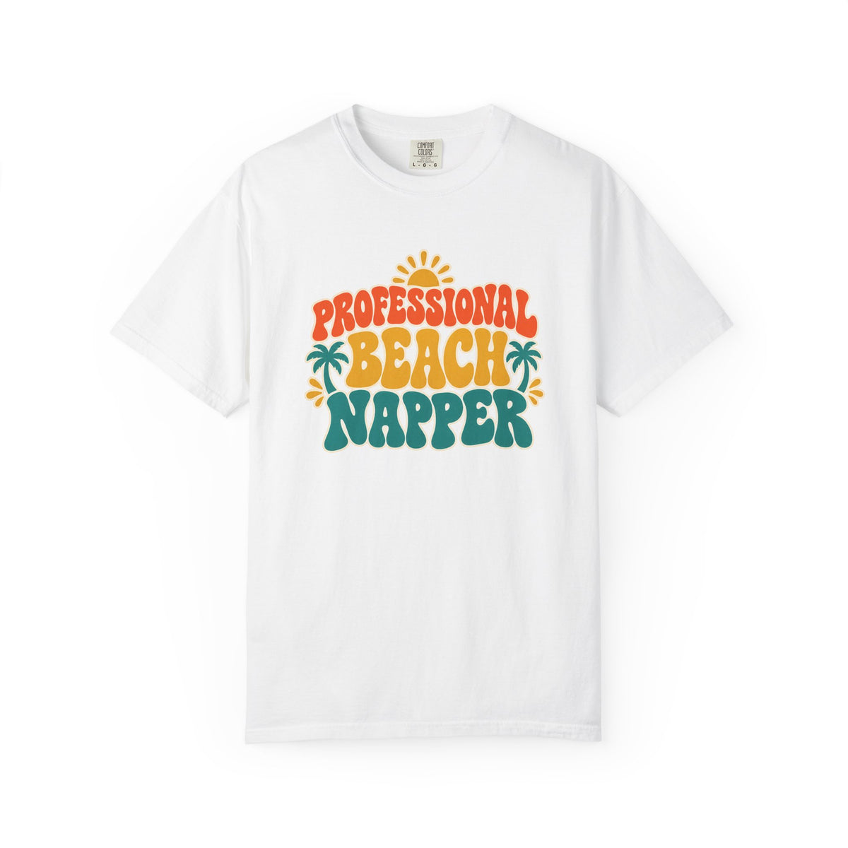 Professional Beach Napper Tee | Funny Beach Shirt | Retro Sun & Palm Vacation T-Shirt | Comfort Colors Beach Gift