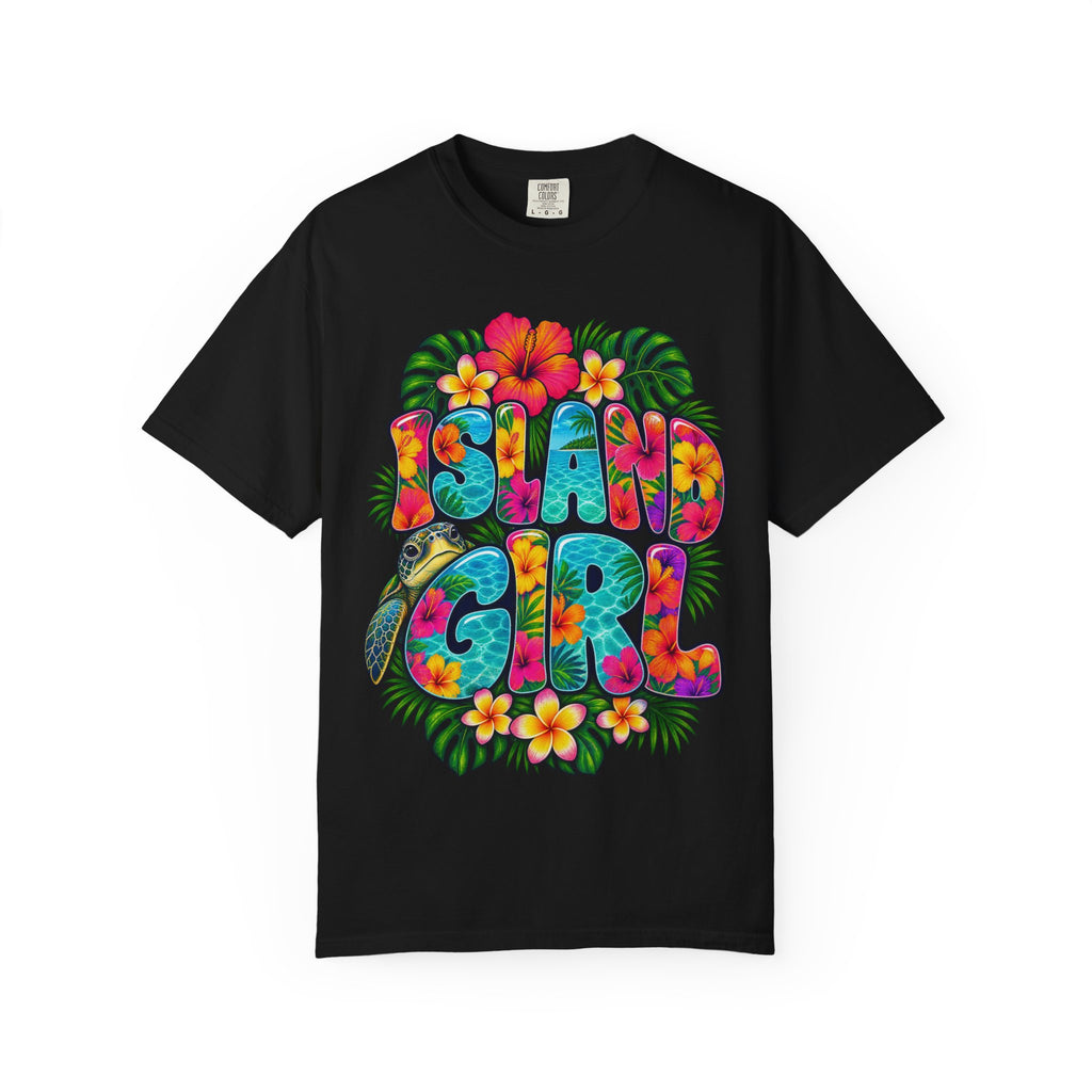 Island Girl Tee | Tropical Girl Shirt | Hibiscus Beach T-Shirt | Comfort Colors