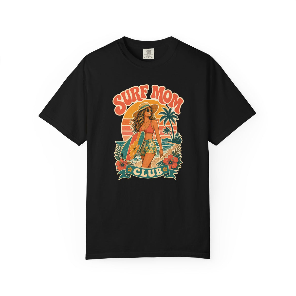 Surf Mom Club Tee | Surf Mom Shirt | Retro Beach T-Shirt | Comfort Colors Gift
