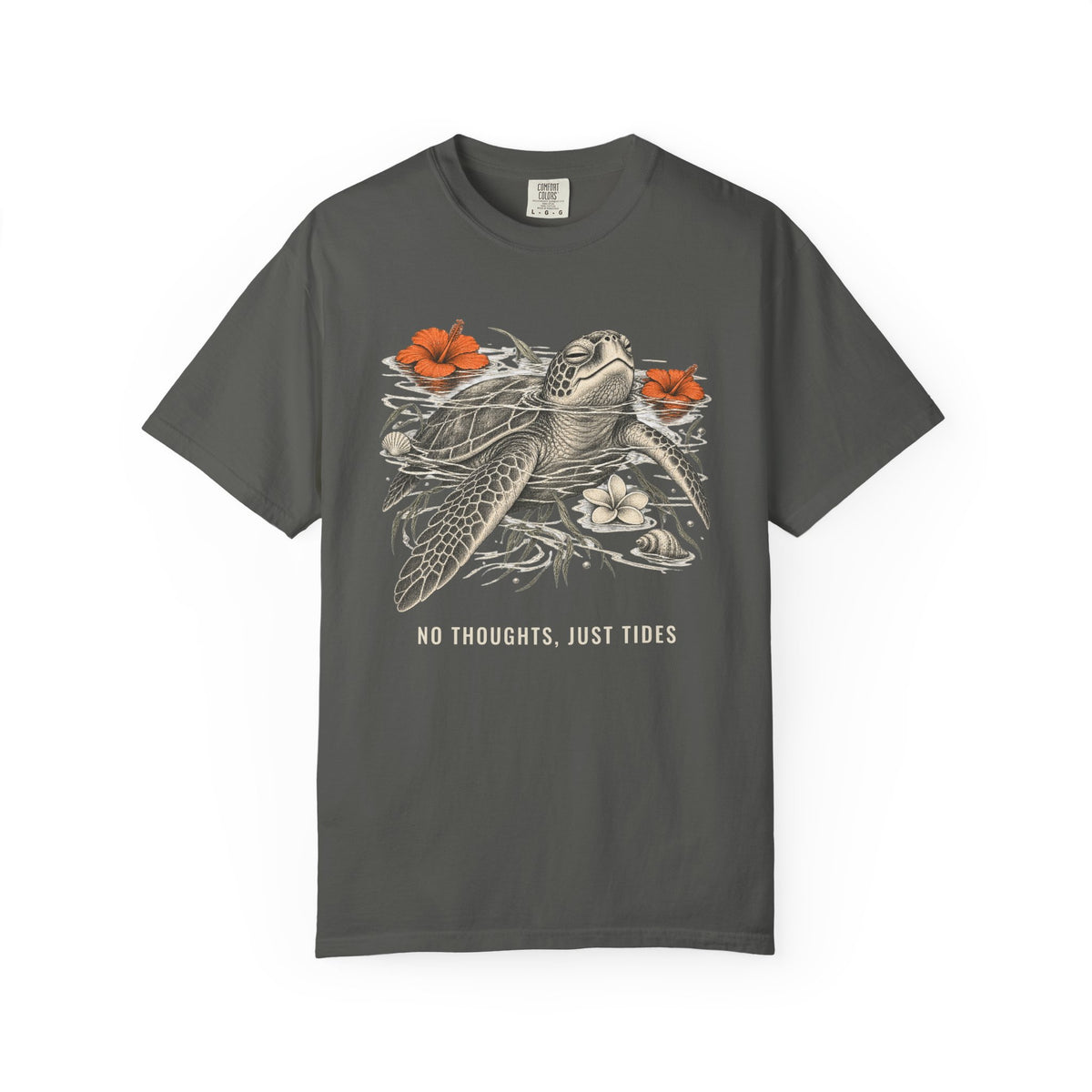 No Thoughts Just Tides Turtle Shirt | Vintage Sea Turtle Tee | Comfort Colors T-Shirt