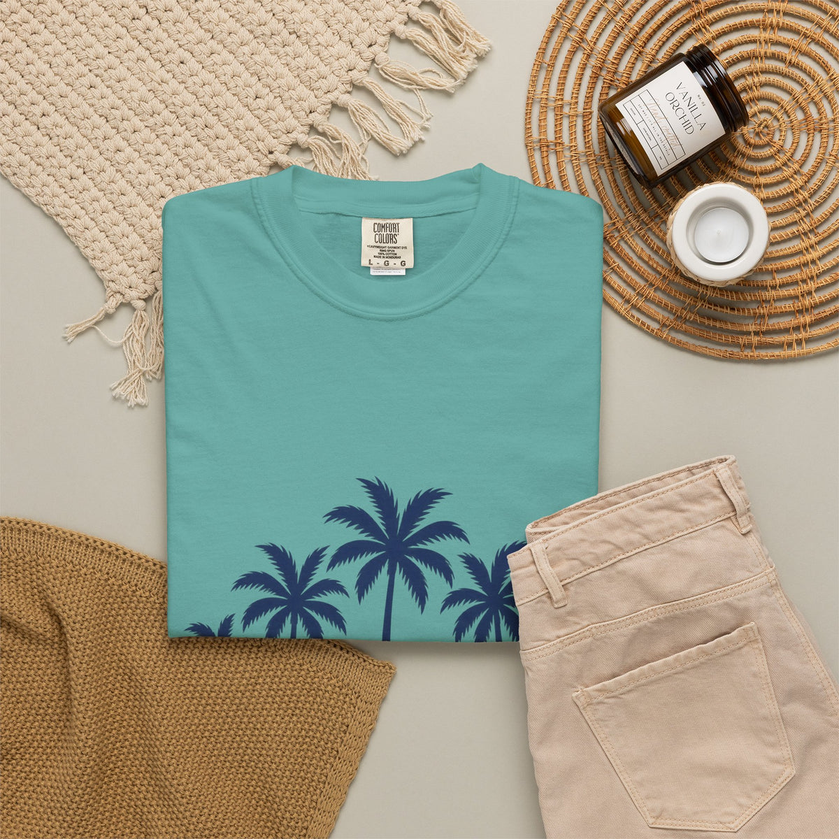 Palm Horizon Shirt | Minimal Sunset Palms Tee | Comfort Colors T-Shirt