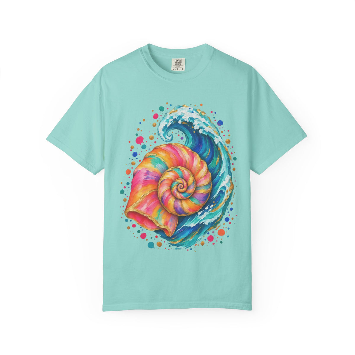 Spiral Seashell Wave Shirt | Pastel Shell Ocean Tee | Comfort Colors T-Shirt