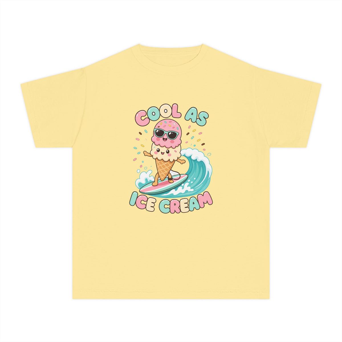 Cool As Ice Cream Kids Tee | Ice Cream Kids Shirt | Youth Beach T-Shirt | Surf Kid Gift