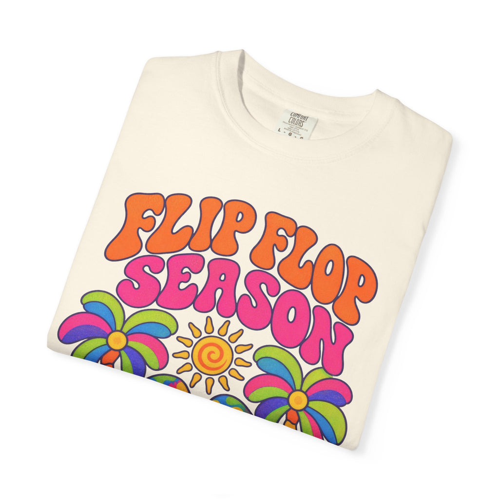 Flip Flop Season Tee | Summer Beach Shirt | Colorful Sandals T-Shirt | Comfort Colors