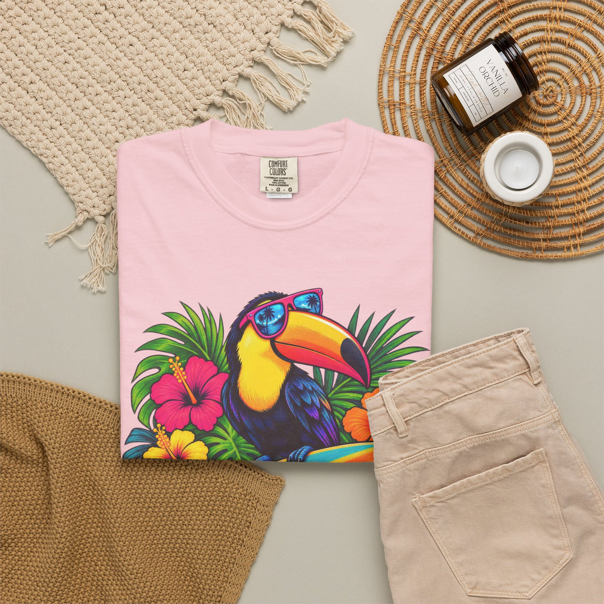 Tropical Mood Toucan Tee | Funny Toucan Surf Shirt | Tropical Jungle T-Shirt | Comfort Colors