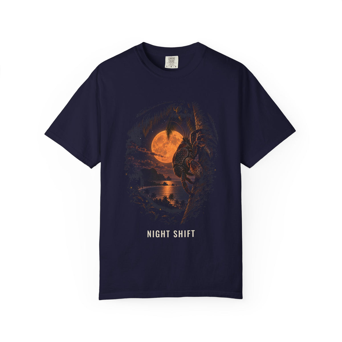 Night Shift Coconut Crab Shirt | Funny Night Owl Crab Tee | Comfort Colors T-Shirt