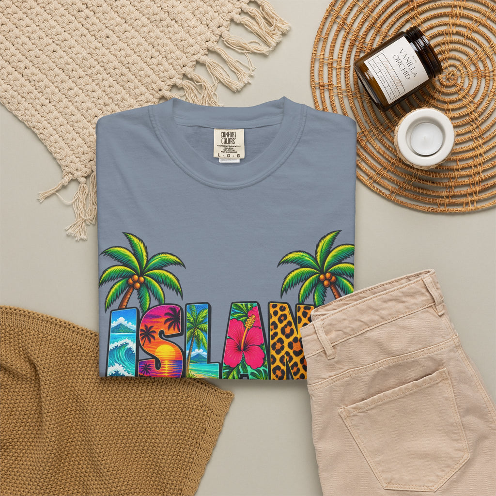Island Time Tee | Tropical Island Shirt | Retro Vacation T-Shirt | Comfort Colors
