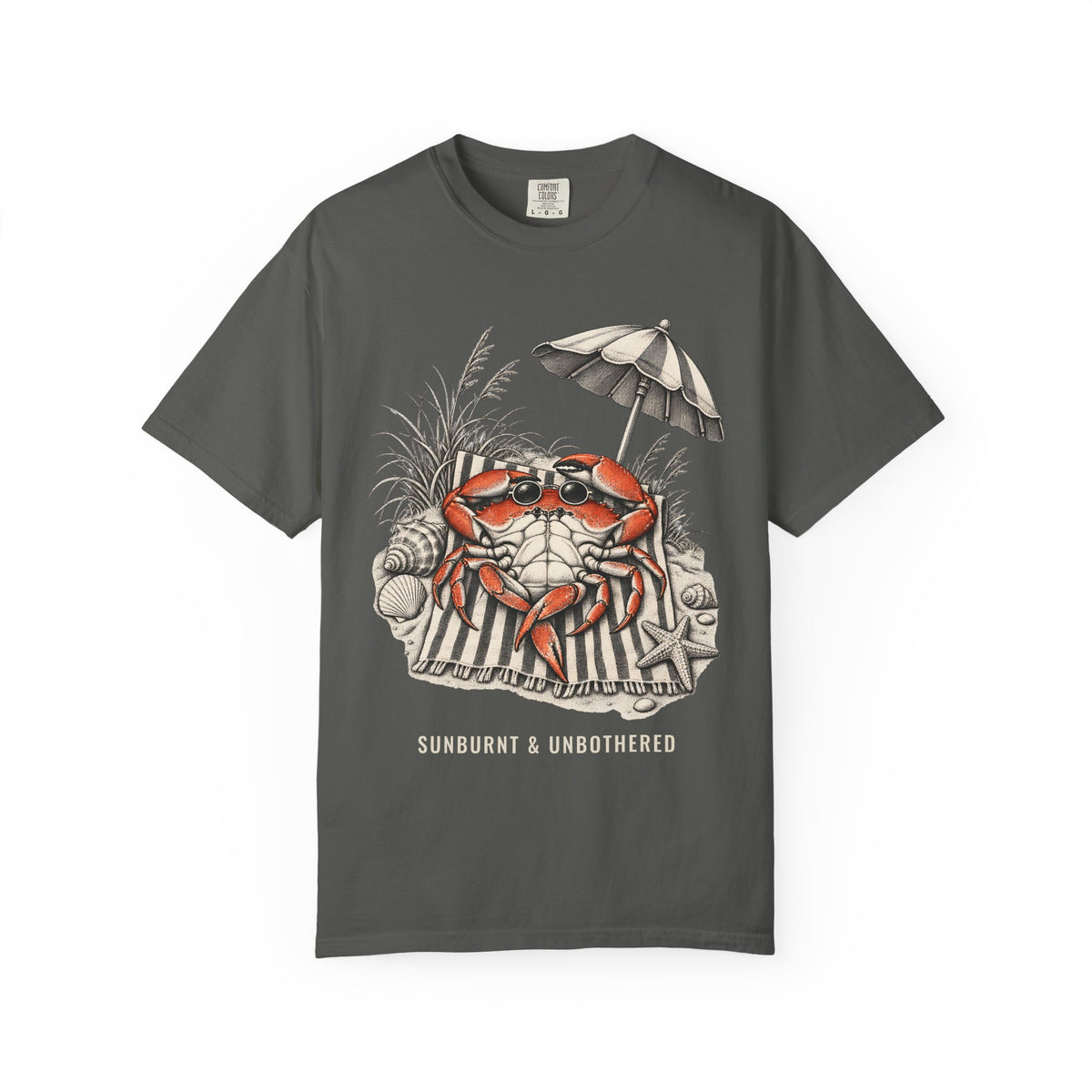 Sunburnt And Unbothered Crab Shirt | Funny Beach Crab Tee | Comfort Colors T-Shirt