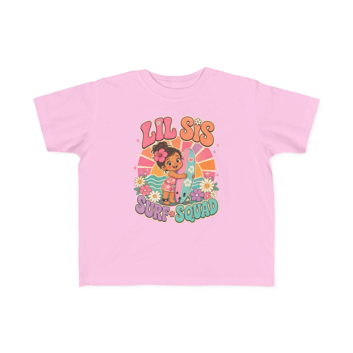 Lil Sis Surf Squad Kids Tee | Little Sister Surf Shirt | Toddler Beach T-Shirt | Surf Kid Gift