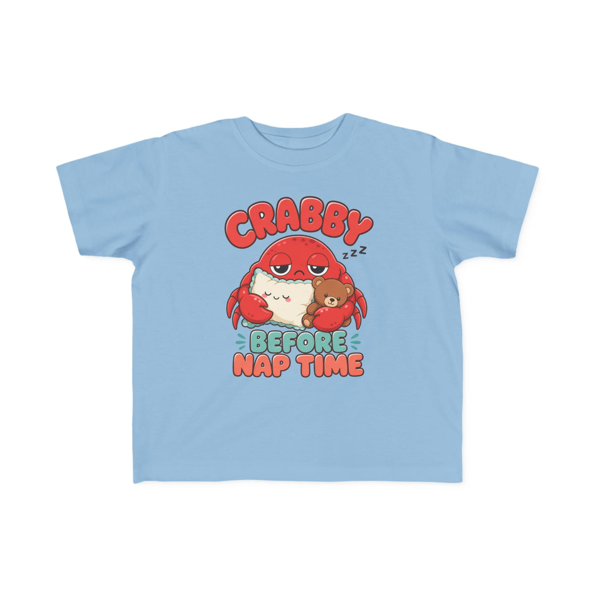 Crabby Before Nap Time Kids Tee | Funny Crab Toddler Shirt | Toddler Beach T-Shirt | Surf Kid Gift