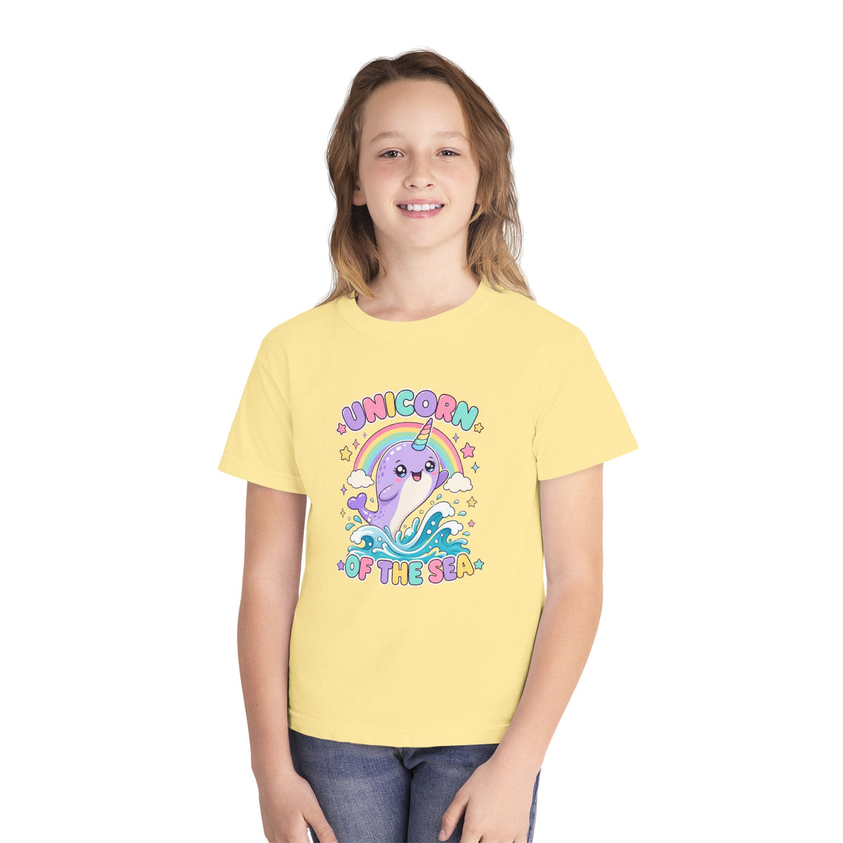 Unicorn Of The Sea Kids Tee | Narwhal Kids Shirt | Youth Beach T-Shirt | Surf Kid Gift