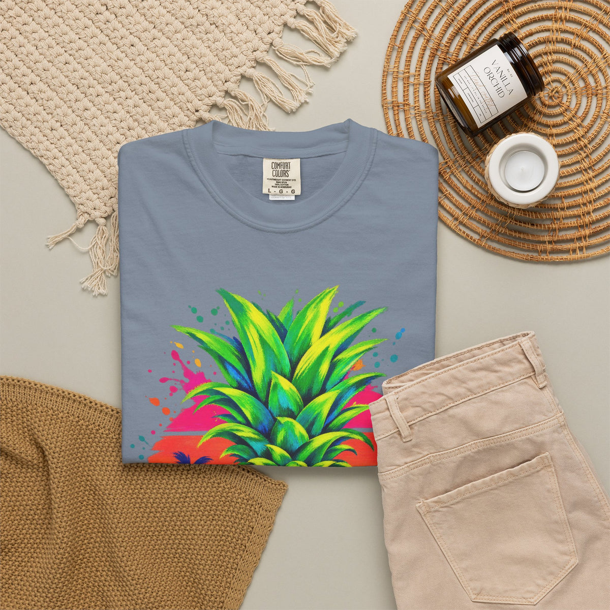 Neon Leopard Pineapple Shirt | Tropical Pineapple Sunset Tee | Comfort Colors T-Shirt