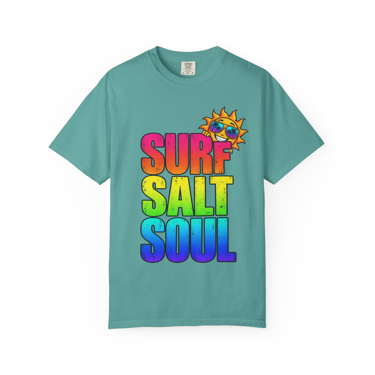 Surf Salt Soul Tee | Retro Surf Graphic Shirt | Colorful Beach T-Shirt | Comfort Colors