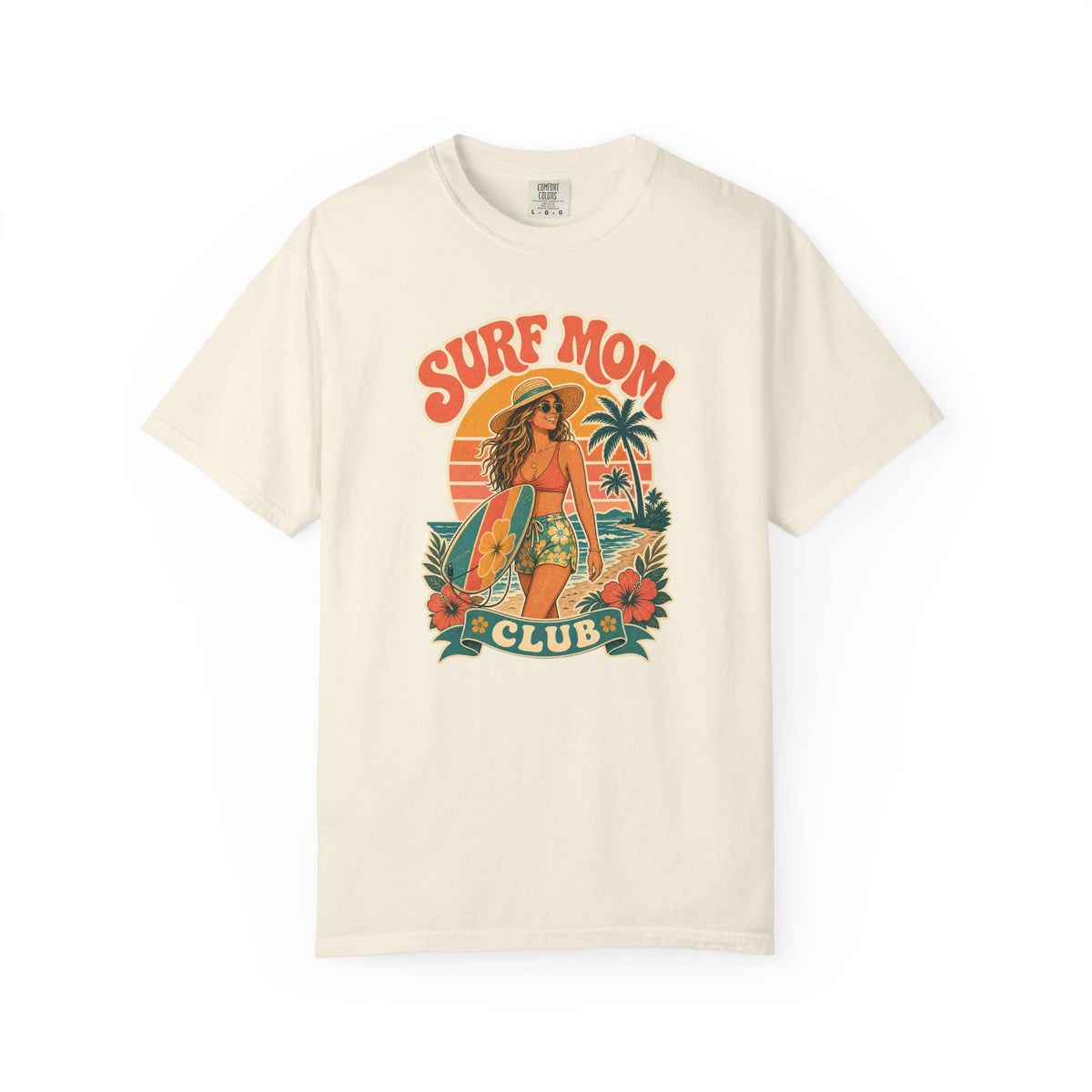 Surf Mom Club Tee | Surf Mom Shirt | Retro Beach T-Shirt | Comfort Colors Gift