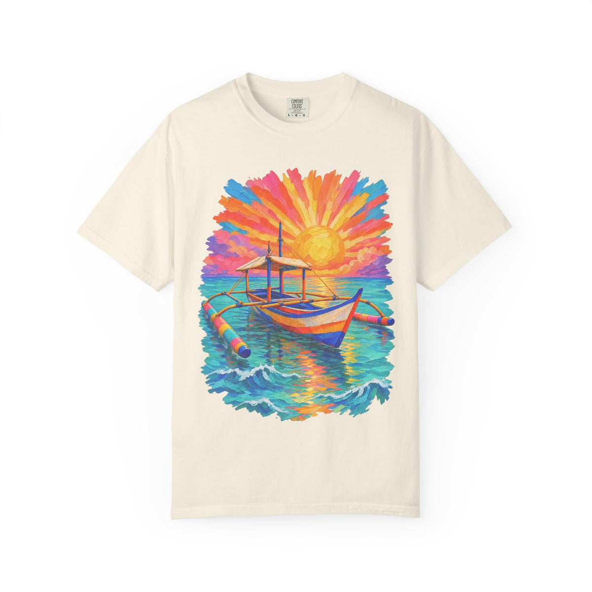 Filipino Bangka Boat Shirt | Philippines Sunburst Beach Tee | Comfort Colors T-Shirt