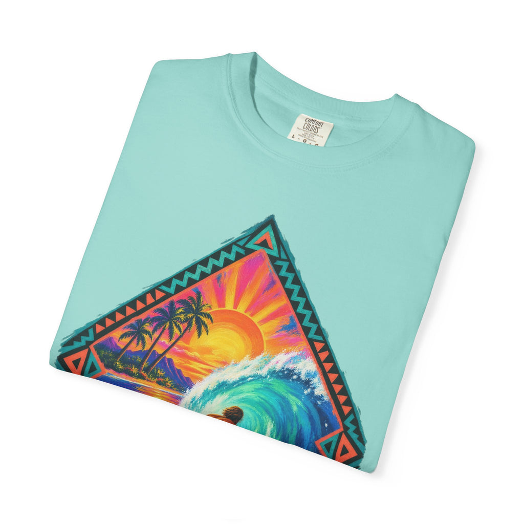 Tribal Barrel Wave Surf Shirt | Polynesian Surfer Tee | Comfort Colors T-Shirt
