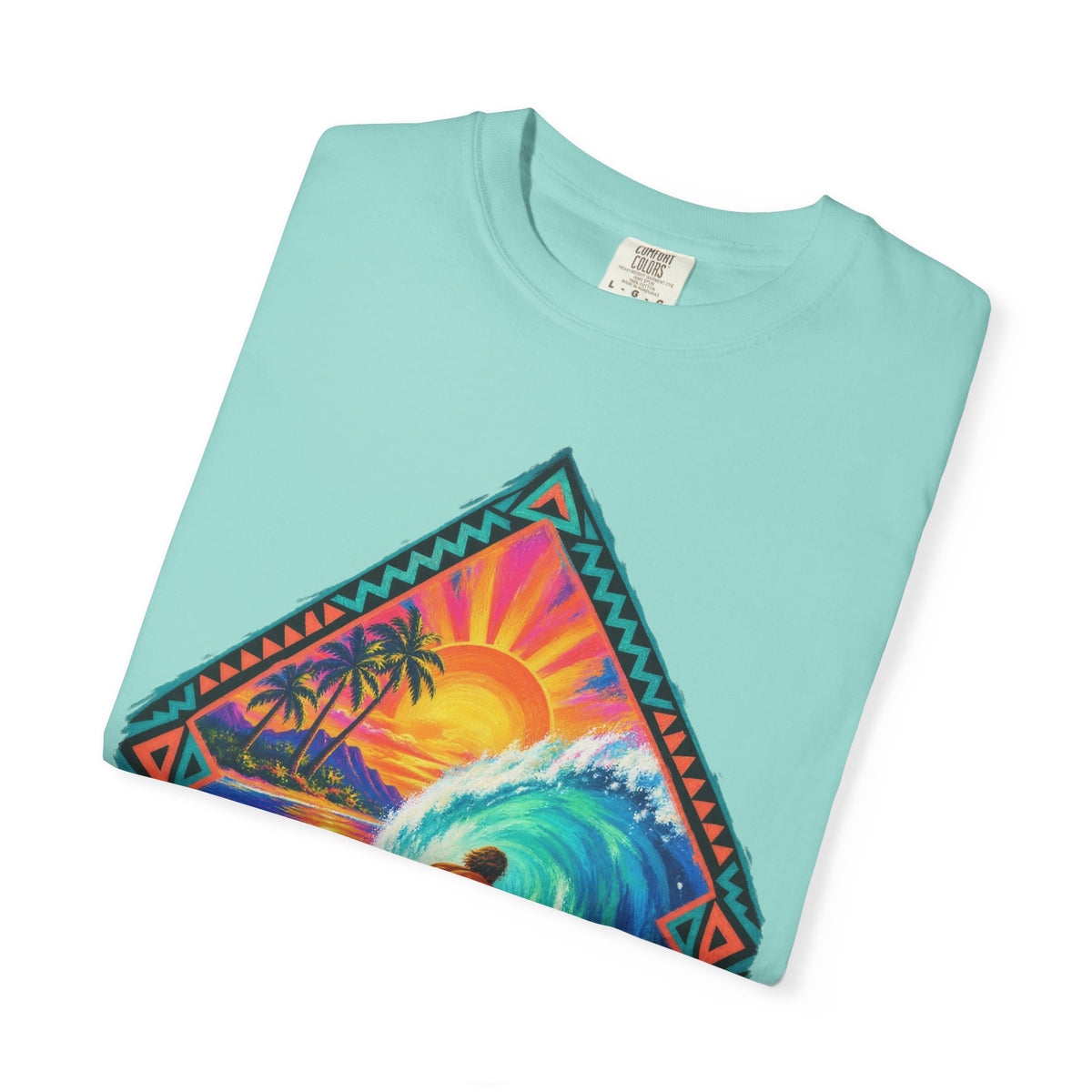 Tribal Barrel Wave Surf Shirt | Polynesian Surfer Tee | Comfort Colors T-Shirt