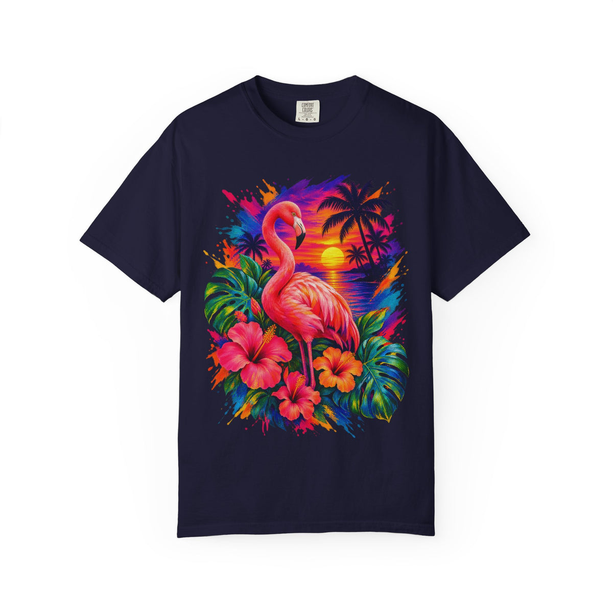 Flamingo Sunset Shirt | Tropical Flamingo Paradise Tee | Comfort Colors T-Shirt