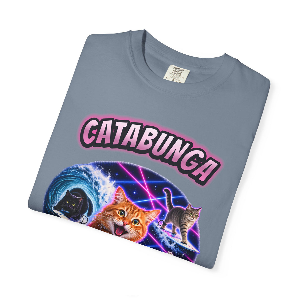 Catabunga Surf Cat Shirt | Funny Cat Bootleg Tee | Comfort Colors T-Shirt