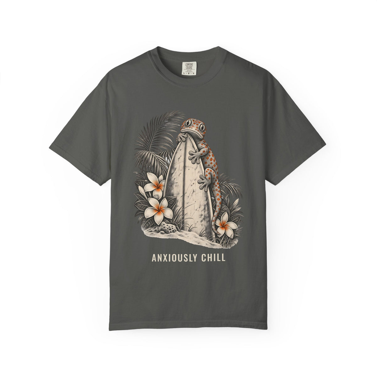 Anxiously Chill Gecko Shirt | Funny Lizard Vintage Tee | Comfort Colors T-Shirt