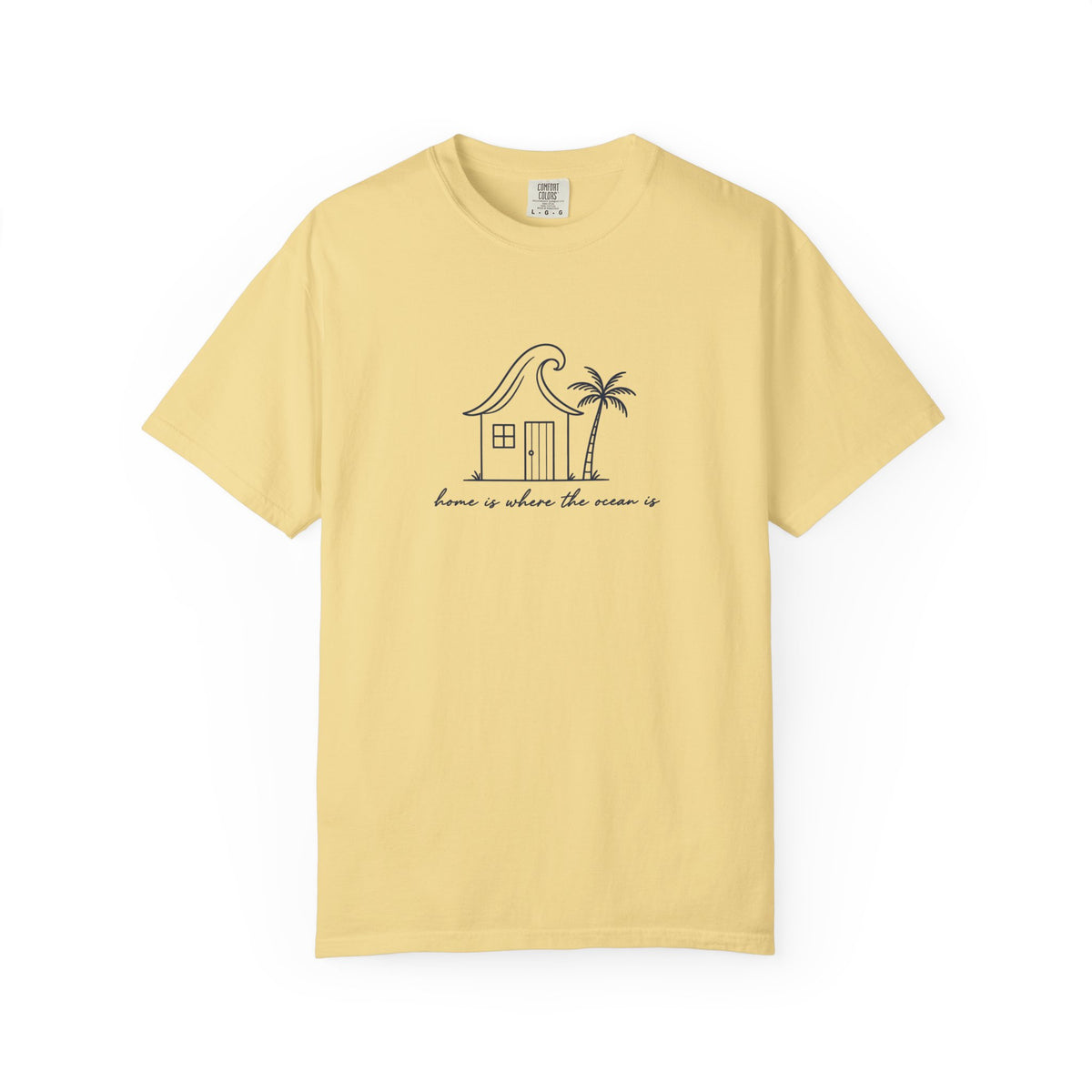 Home Is Where The Ocean Is Tee | Minimal Beach House Shirt | Inspirational Ocean T-Shirt | Comfort Colors