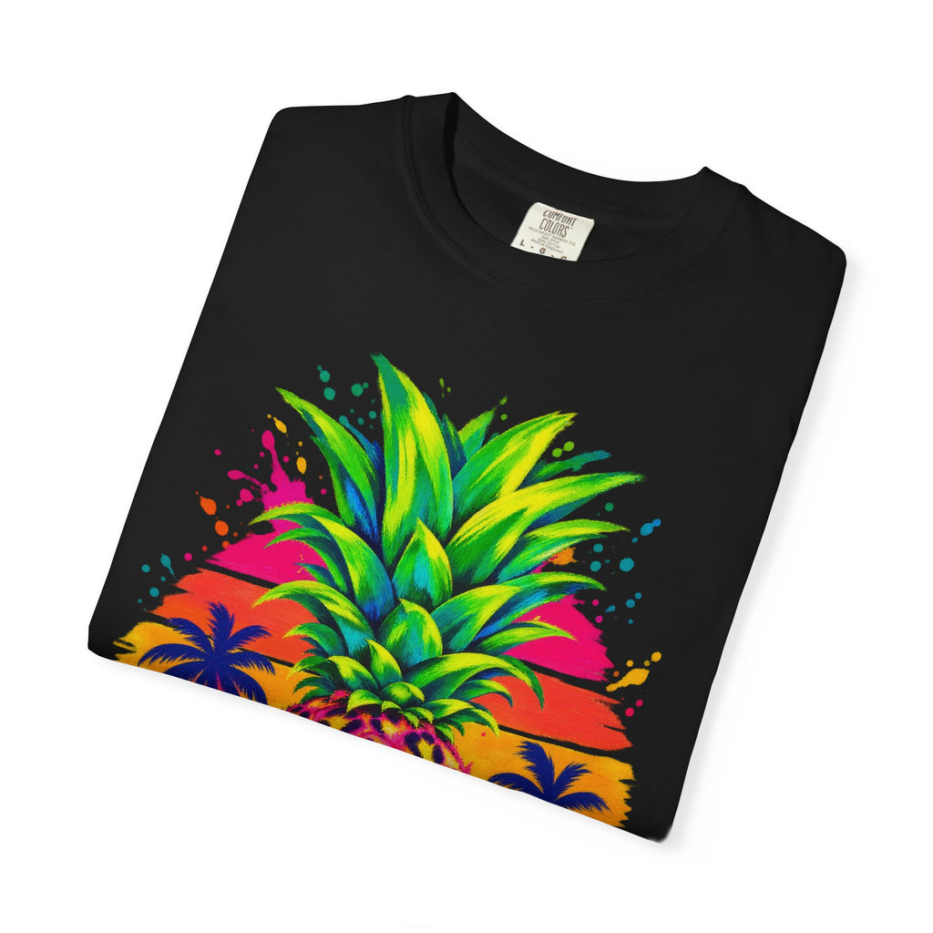 Neon Leopard Pineapple Shirt | Tropical Pineapple Sunset Tee | Comfort Colors T-Shirt