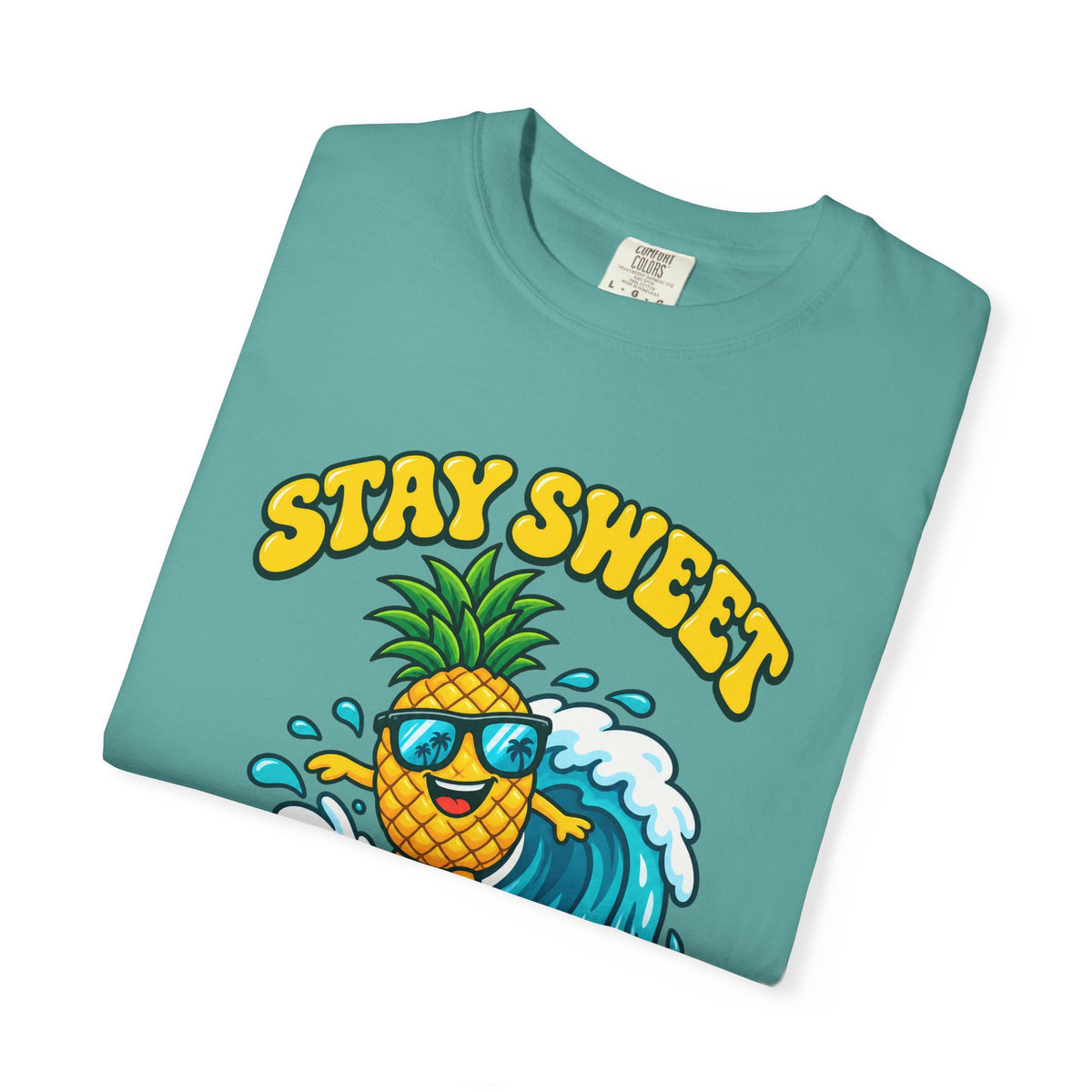 Stay Sweet Stay Salty Tee | Surfing Pineapple Shirt | Cute Tropical Fruit T-Shirt | Comfort Colors Ivory