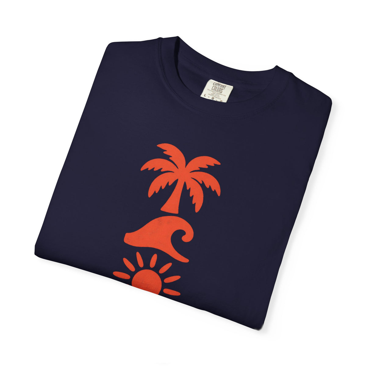 Palm Wave Totem Shirt | Stamp Column Beach Tee | Comfort Colors T-Shirt