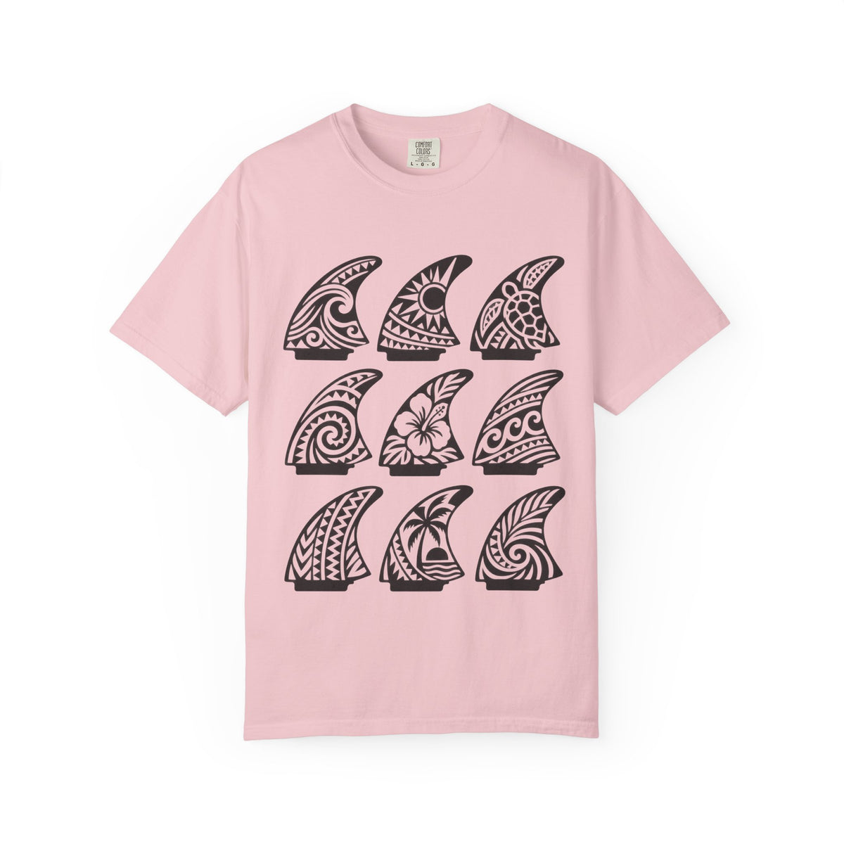 Tribal Surf Fins Shirt | Polynesian Fin Grid Tee | Comfort Colors T-Shirt