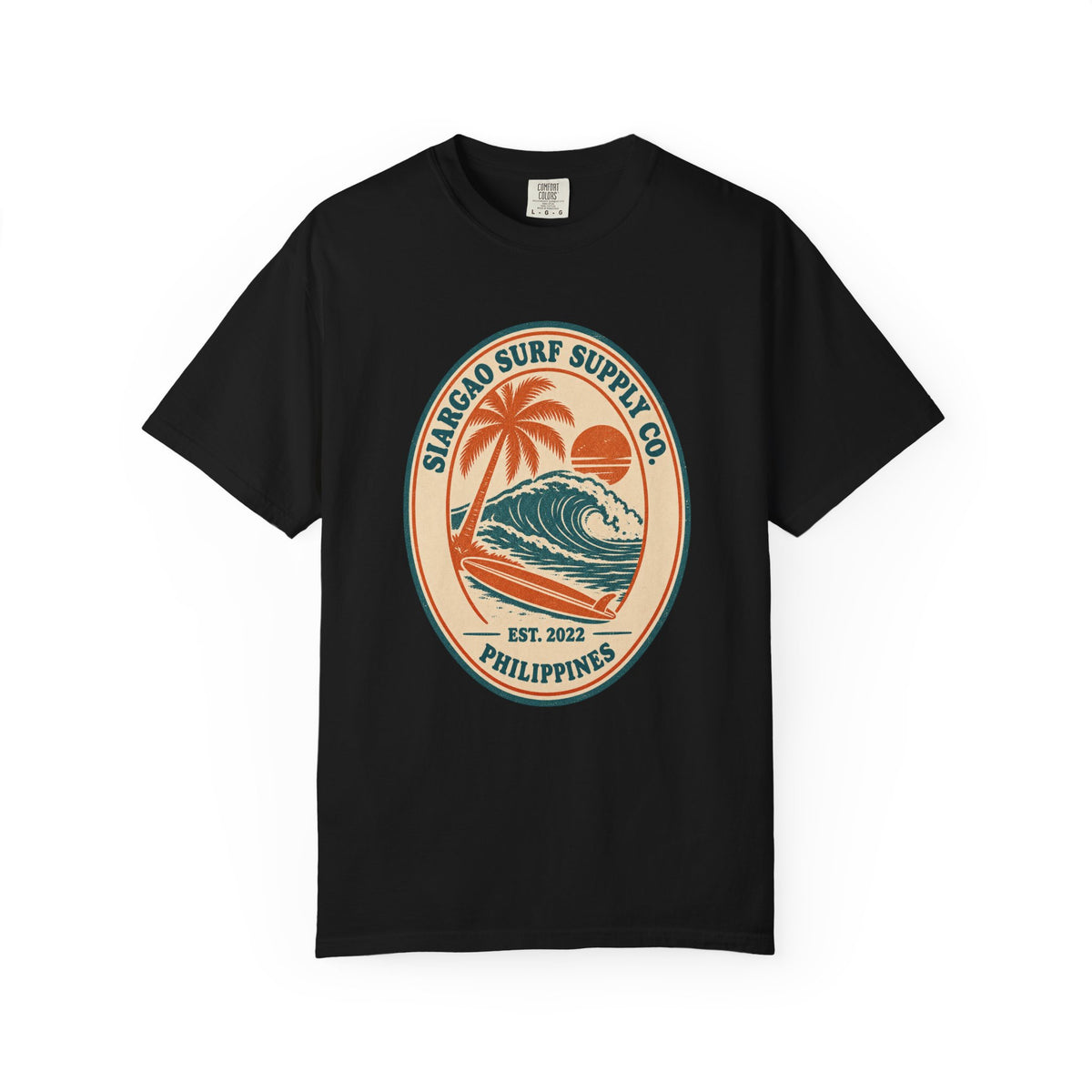 Siargao Surf Supply Co Tee | Vintage Surf Shop Badge Shirt | Philippines Surf T-Shirt | Comfort Colors