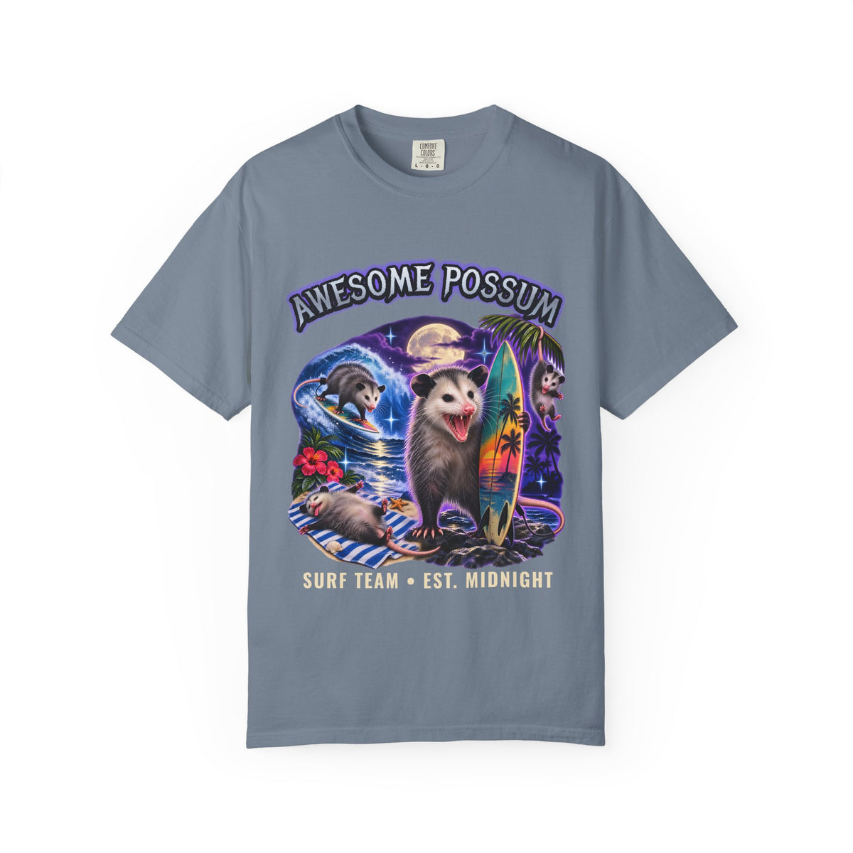 Awesome Possum Surf Team Shirt | Funny Possum Bootleg Tee | Comfort Colors T-Shirt