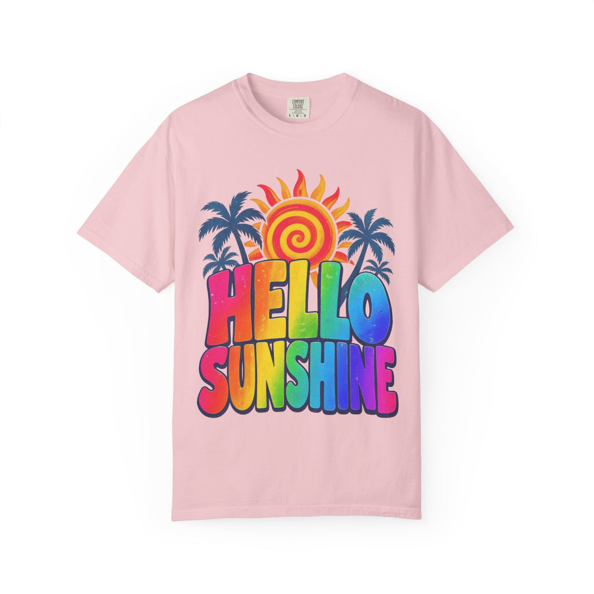 Hello Sunshine Tee | Retro Spiral Sun Shirt | Cute Summer T-Shirt | Comfort Colors