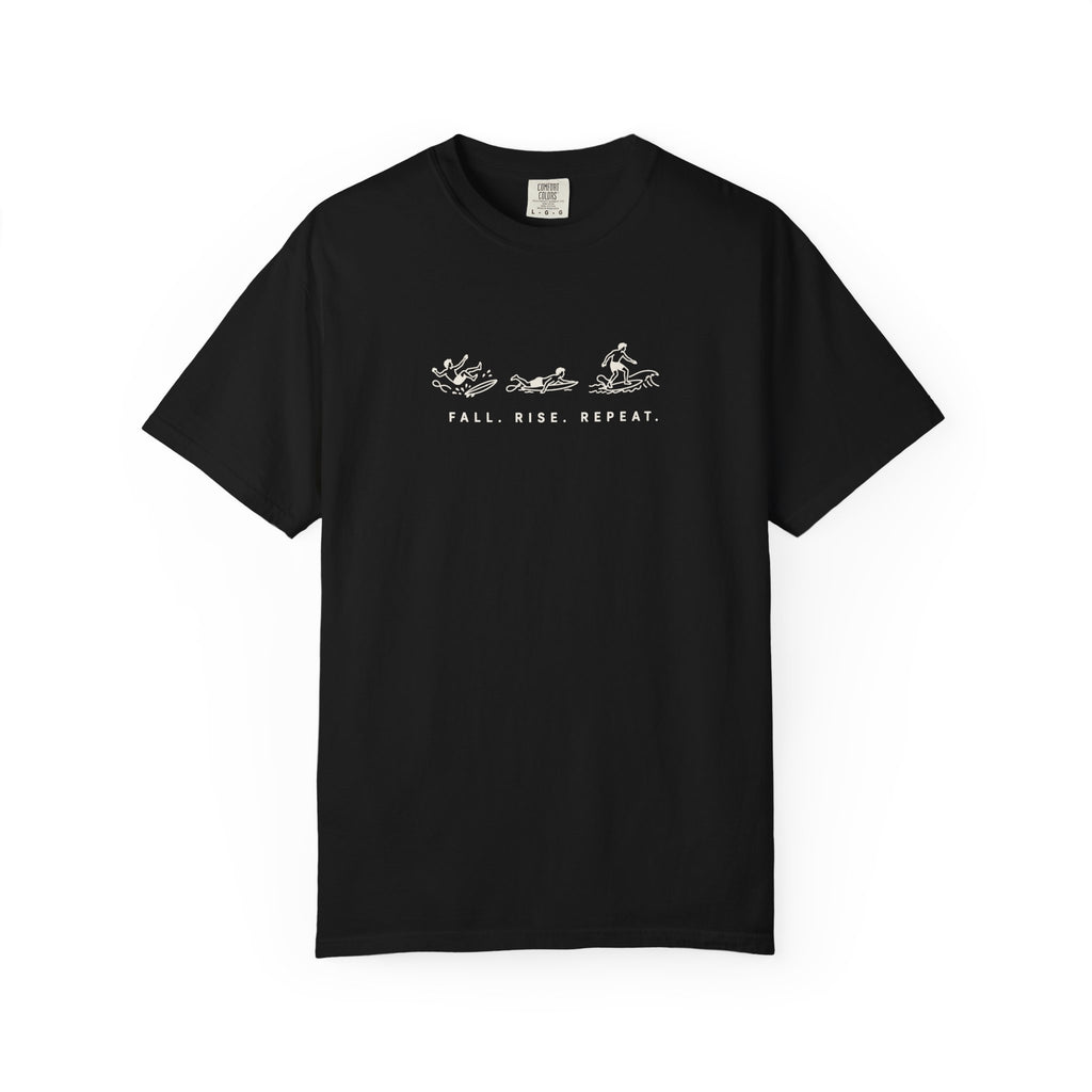 Fall. Rise. Repeat. Tee | Resilience Surf Shirt | Inspirational Ocean T-Shirt | Comfort Colors