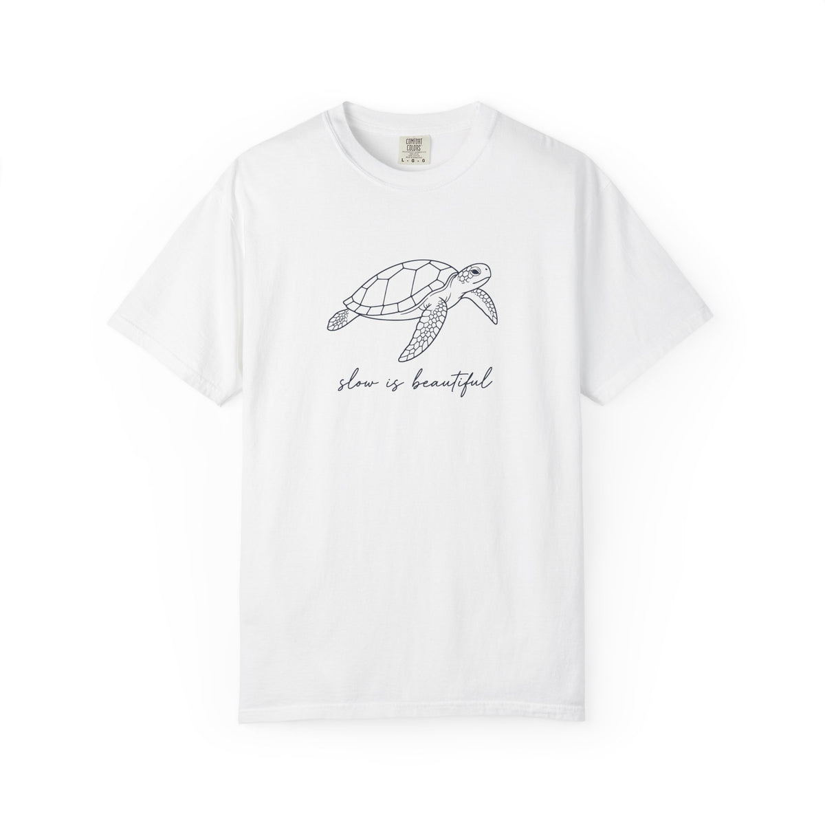 Slow Is Beautiful Tee | Minimal Sea Turtle Shirt | Inspirational Ocean T-Shirt | Comfort Colors