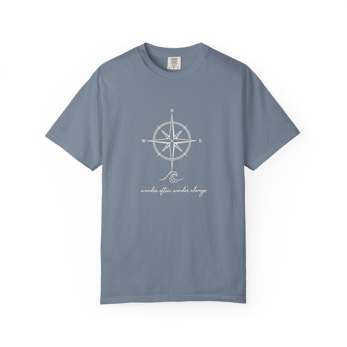 Wander Often, Wonder Always Tee | Minimal Compass Shirt | Inspirational Ocean T-Shirt | Comfort Colors