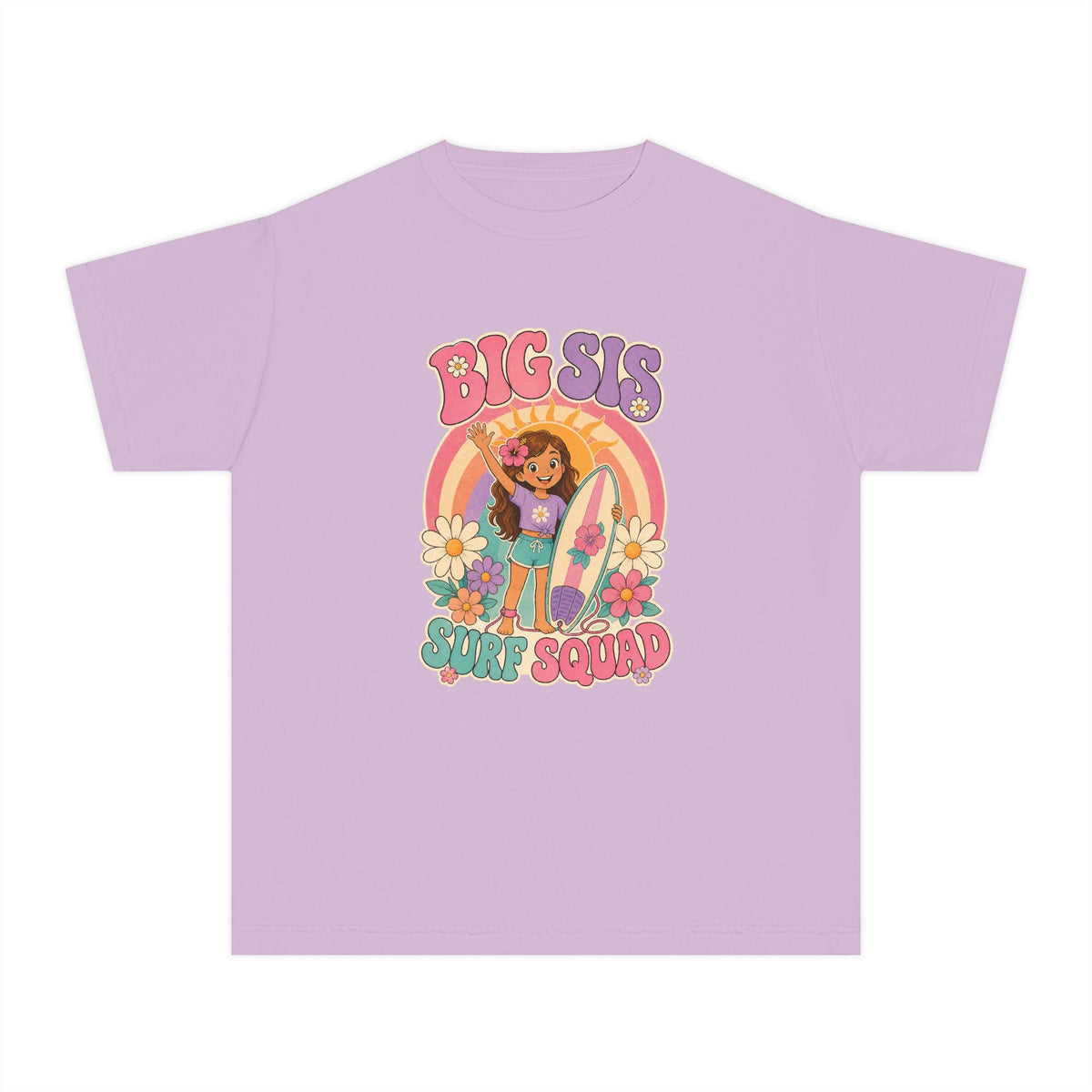 Big Sis Surf Squad Kids Tee | Big Sister Surf Shirt | Youth Beach T-Shirt | Surf Kid Gift