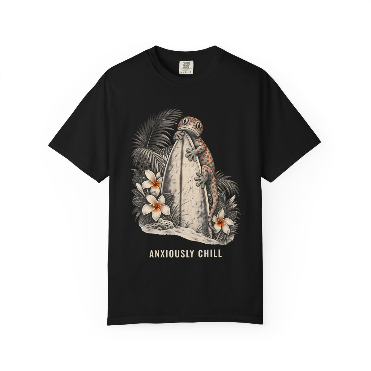 Anxiously Chill Gecko Shirt | Funny Lizard Vintage Tee | Comfort Colors T-Shirt