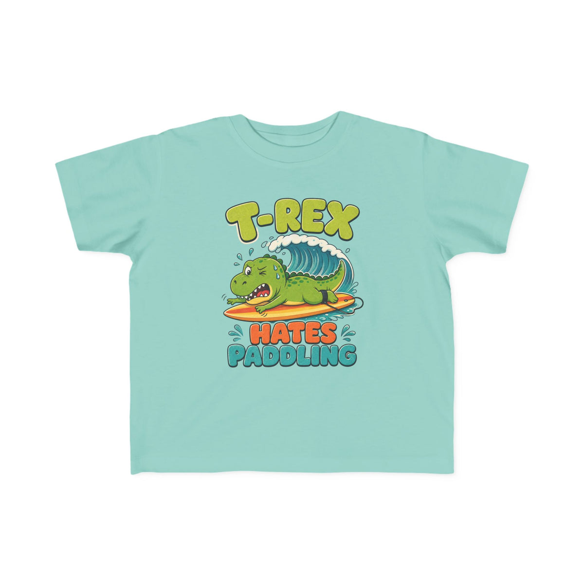 T-Rex Hates Paddling Kids Tee | Funny Dinosaur Kids Shirt | Toddler Beach T-Shirt | Surf Kid Gift