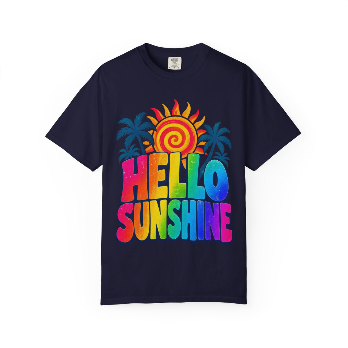 Hello Sunshine Tee | Retro Spiral Sun Shirt | Cute Summer T-Shirt | Comfort Colors