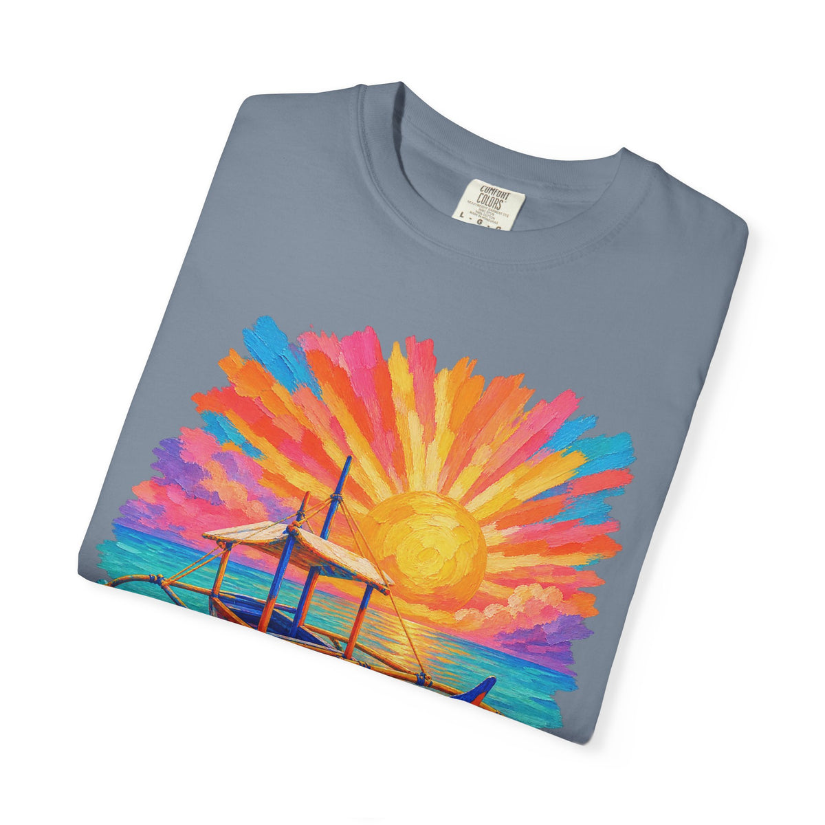 Filipino Bangka Boat Shirt | Philippines Sunburst Beach Tee | Comfort Colors T-Shirt