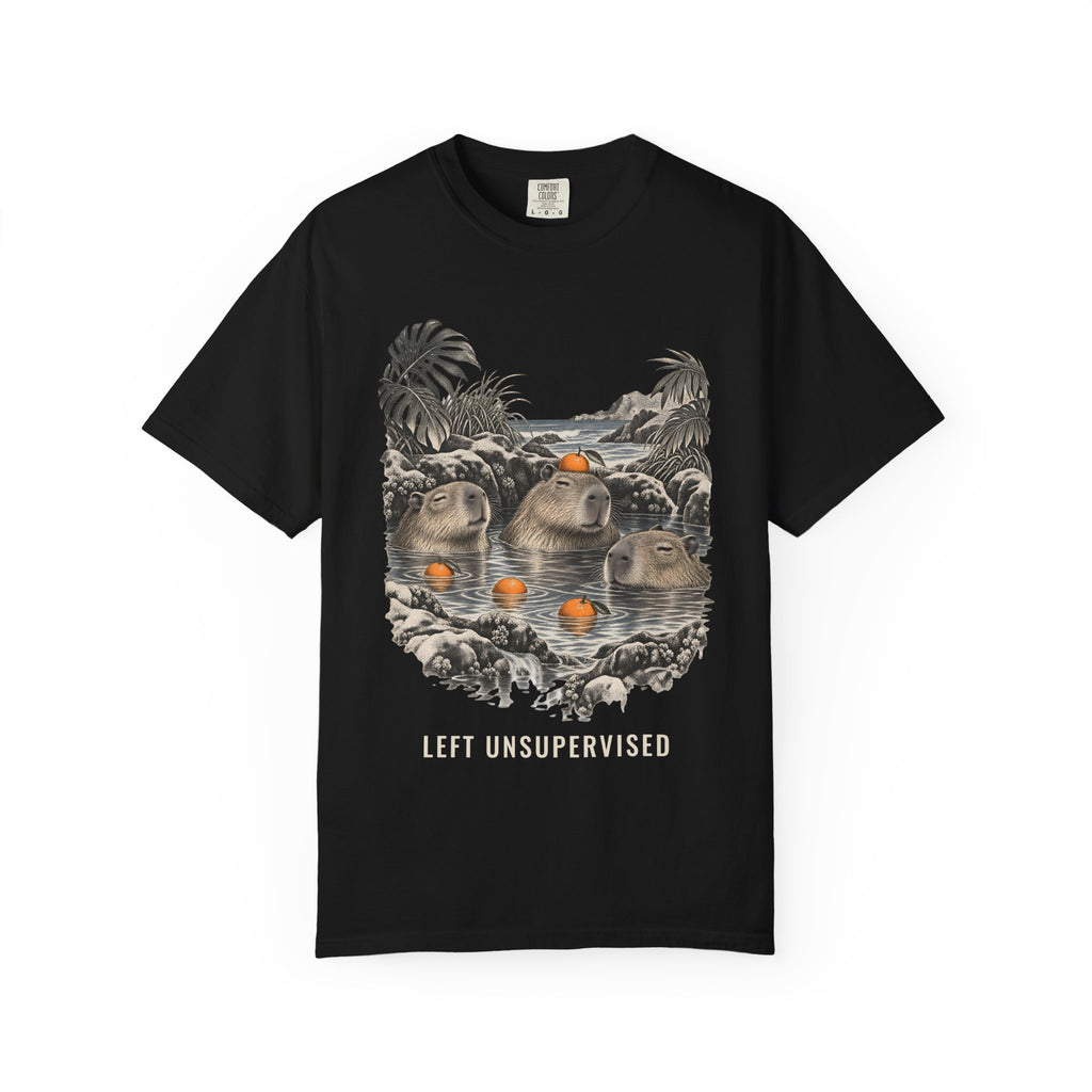 Left Unsupervised Capybaras Shirt | Funny Capybara Tee | Comfort Colors T-Shirt