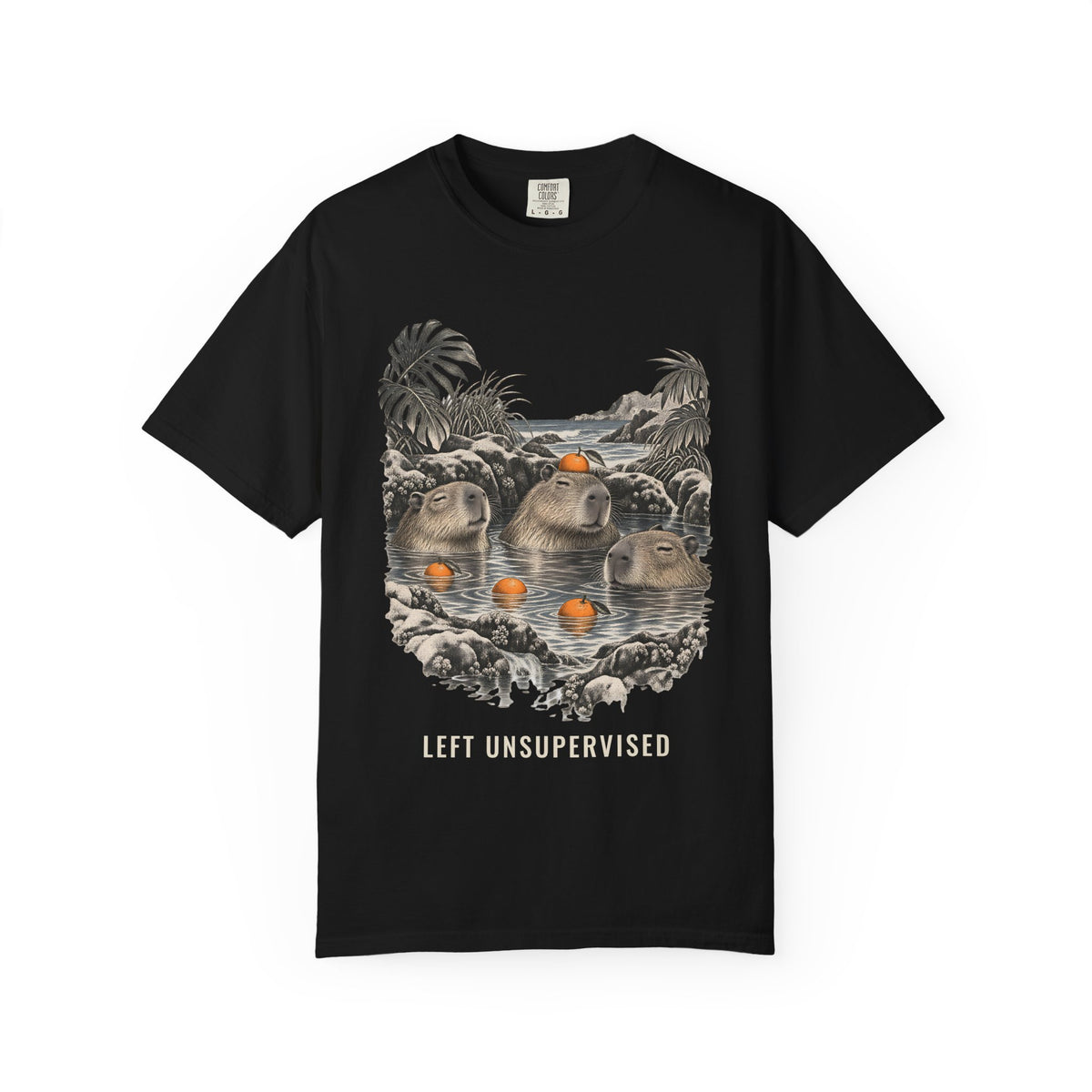 Left Unsupervised Capybaras Shirt | Funny Capybara Tee | Comfort Colors T-Shirt