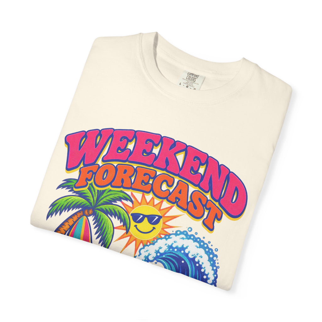 Weekend Forecast Surf Tee | Funny Weather Shirt | Beach Weekend T-Shirt | Comfort Colors