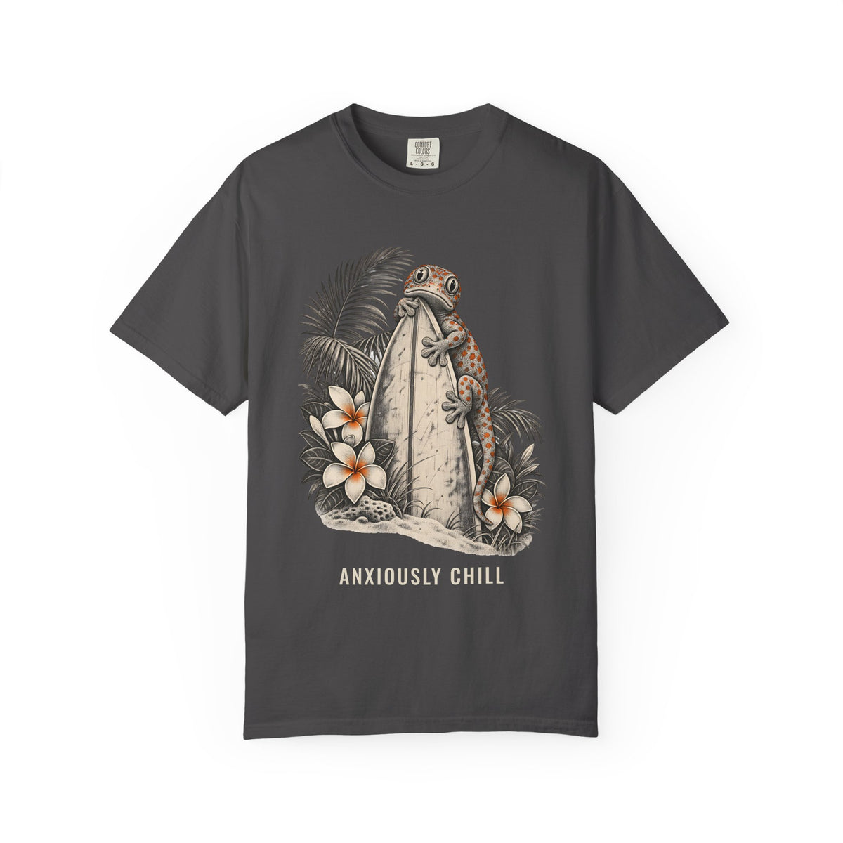 Anxiously Chill Gecko Shirt | Funny Lizard Vintage Tee | Comfort Colors T-Shirt
