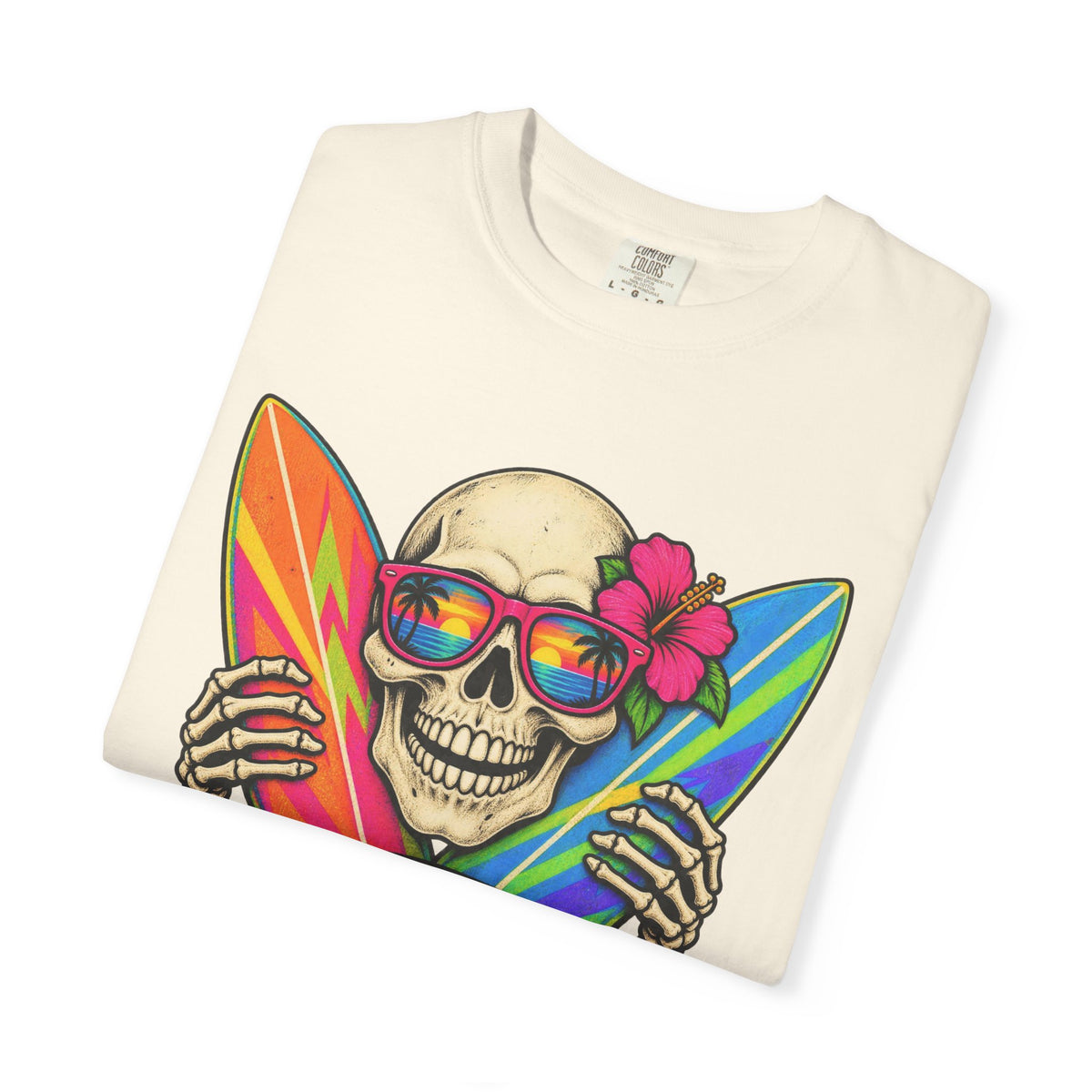 Surf Till You're Bones Tee | Funny Skeleton Surf Shirt | Retro Surfer T-Shirt | Comfort Colors