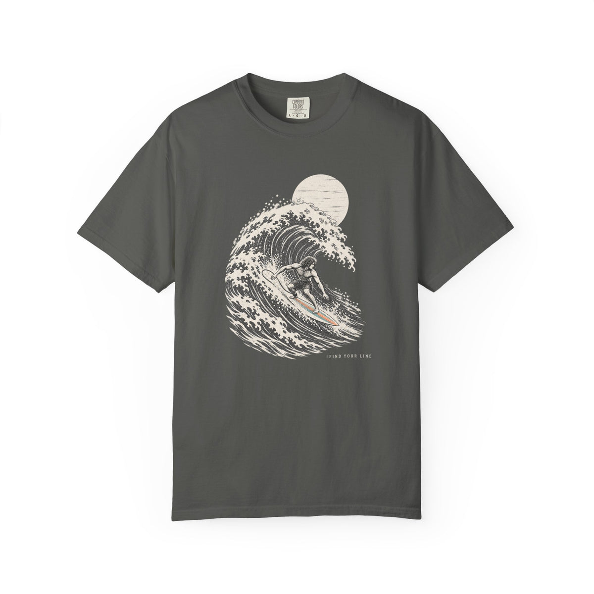 Find Your Line Tee | Vintage Surfer Wave Sketch Shirt | Inspirational Surf T-Shirt | Comfort Colors Gift