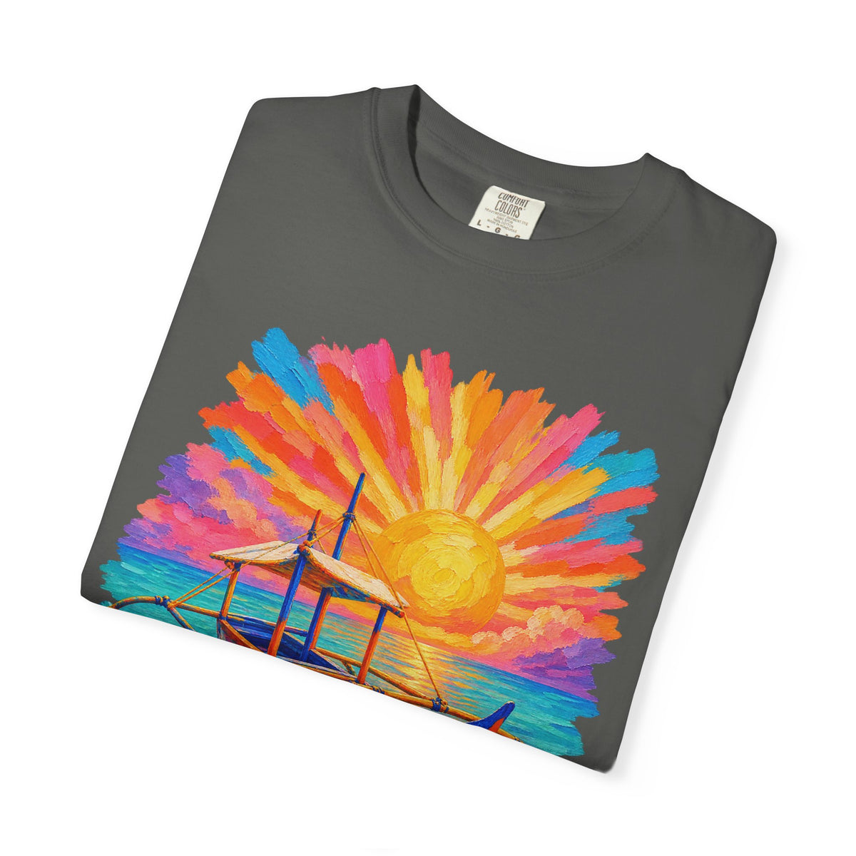Filipino Bangka Boat Shirt | Philippines Sunburst Beach Tee | Comfort Colors T-Shirt