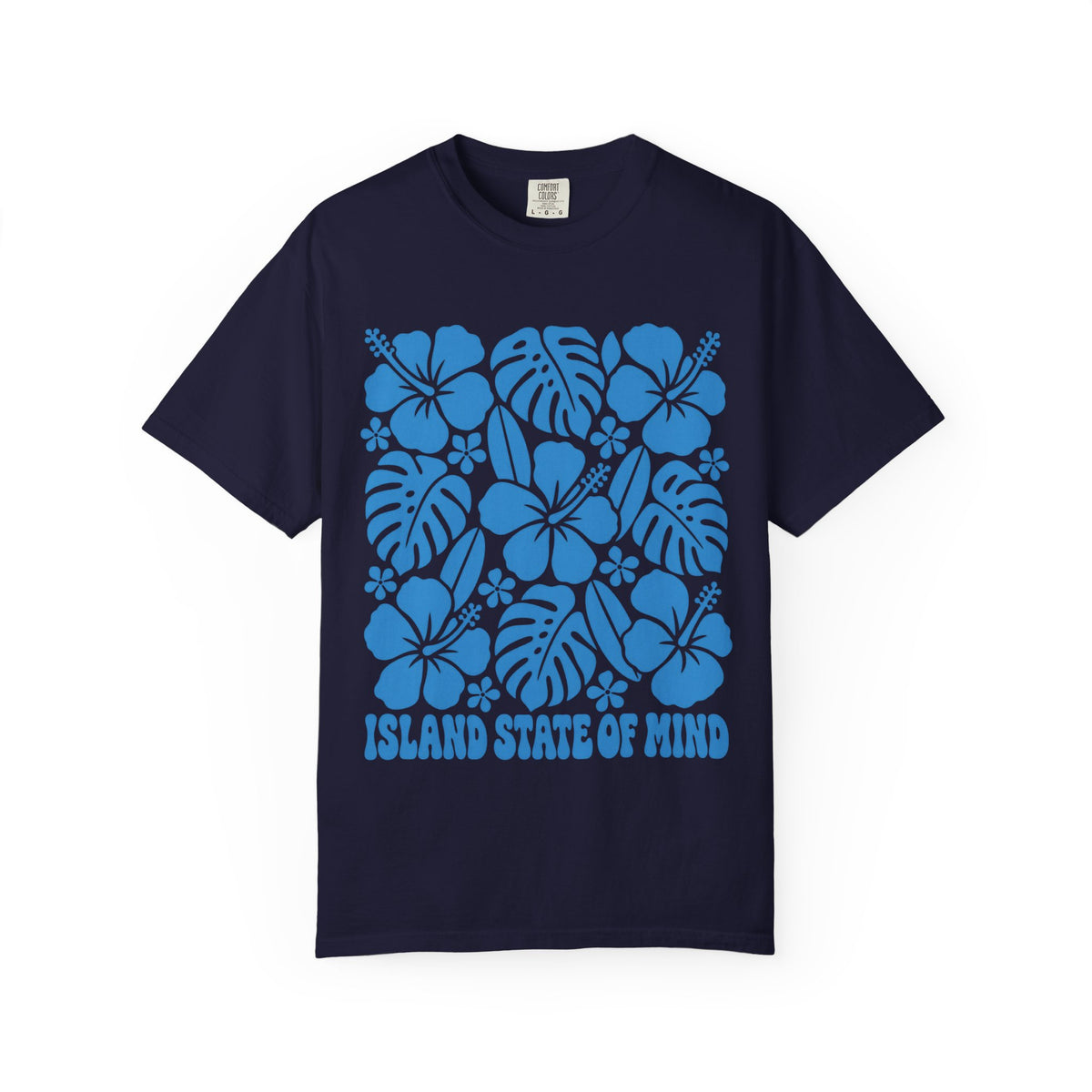 Island State Of Mind Shirt | Hibiscus Monstera Block Tee | Comfort Colors T-Shirt