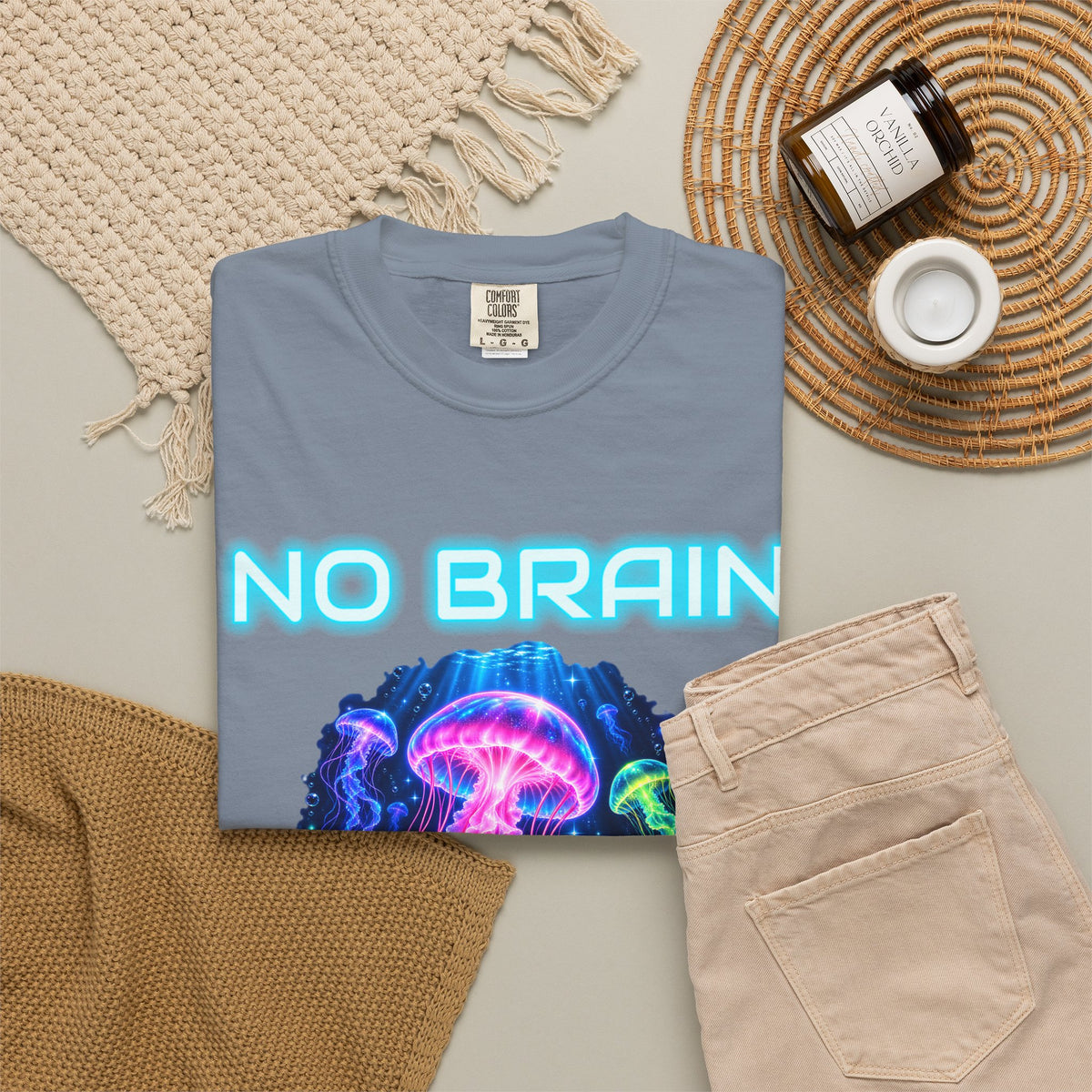 Jellyfish No Brain No Pain Shirt | Funny Jellyfish Tee | Comfort Colors T-Shirt